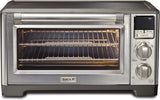 Wolf Gourmet Elite Digital Countertop Convection Toaster Oven with Temperature Probe, Stainless Steel and Red Knobs (WGCO150S)