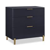 Delta Children Hendrix 3 Drawer Dresser in Bianca White/Bronze