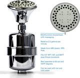ProOne ProMax Chrome Shower Filter with 5-Function Massage Settings, Filtering, High-Pressure Shower Head to Remove Chlorine, Lead, and More