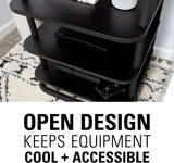Sanus AV Media Stand with Built-in Cable Mangement & Adjustable Feet – Heavy Duty Design Holds 400lbs of Audio/Video Components – Features Simple 15-Minute Install & Includes All Hardware