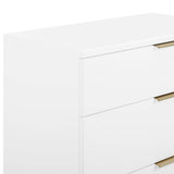 Delta Children Hendrix 3 Drawer Dresser in Bianca White/Bronze