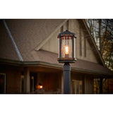 Kichler Barrington 17.85-in H Distressed Black and Wood Post Light