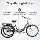 Schwinn Meridian Adult Tricycle with 26-Inch Wheels in Dark Silver