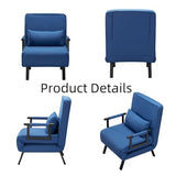 3 in 1 Sleeper Sofa Bed, Futon Sofa Bed for Living Room with Side Pocket, Black Sleepers Sofa Couch with Pullout Bed, Convertible Love Seat Sleepers Bed for Living Room, Bedroom, Small Space