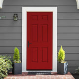 Therma-Tru Benchmark Doors 32-in x 80-in Fiberglass Left-Hand Inswing Ready to Paint Unfinished Prehung Single Front Door in Whi