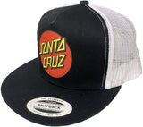 SANTA CRUZ Classic Dot High Profile Mesh Trucker Hat, One Size, Black/White