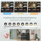 Makeup Vanity Desk with Mirror, 10 Lights, 5 Drawers, 3 Storage Shelves, 3 Color Modes & Adjustable Brightness Dressing Table, 35.4?? Desk, Black