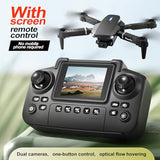 E88 Drone with Screen Controller with SD card, Foldable Mini Drone for Beginners, 2 Batteries, 360?? Flips Waypoint Fly, Active Obstacle Avoidance, One Key Take Off/Landing. (2 batteries – Black)