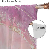 Abstract Marble Curtains,Modern Art Golden Blue Marble Blue Sea Vintage Window Treatment Curtains for Living Room,Marble Kitchen Curtains 27.5x63in,2 Panel Set
